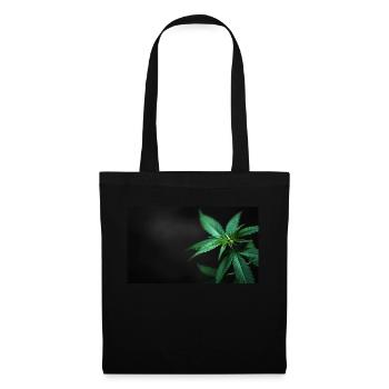 Cannabis Pflanze - Stoffbeutel - Schwarz - Vorne