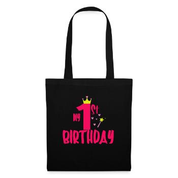 Mon premier anniversaire - Sac en tissu - noir - Devant