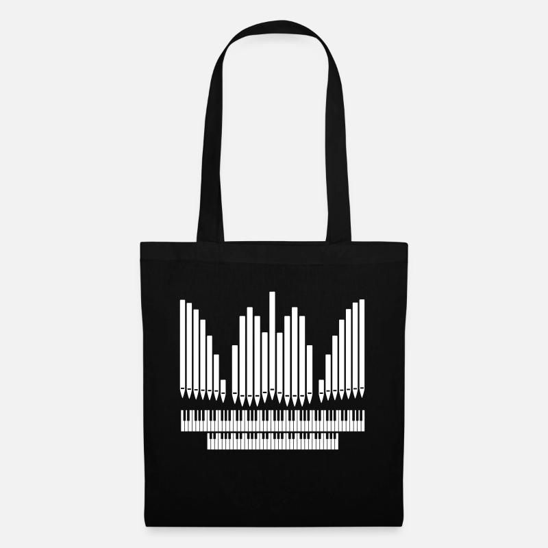 Orgel mit Klaviatur Design - Stoffbeutel - Schwarz