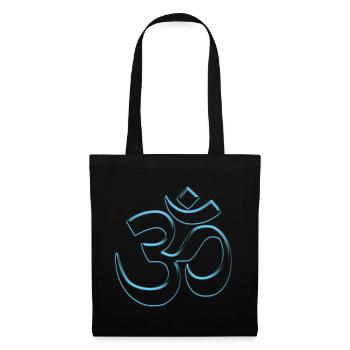 Cooles Buddhismus Om-Zeichen blau durchsicht - Stoffbeutel - Schwarz - Vorne