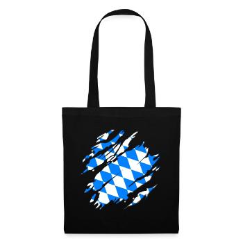 Bavaria flag cracks scratches Bavarian BY - Tote Bag - black - Front