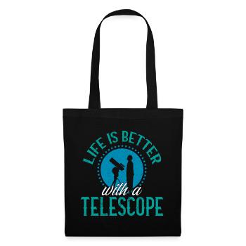 Life Is Better With A Telescope Astronomy Space - Tote Bag - black - Front