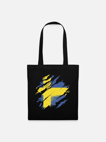 Schweden Flagge Skandinavien Schwedische Fahne - Stoffbeutel - Schwarz