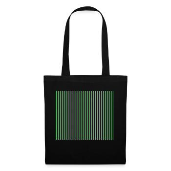 green and pink stripes geek cheap t shirt printing - Tote Bag - black - Front