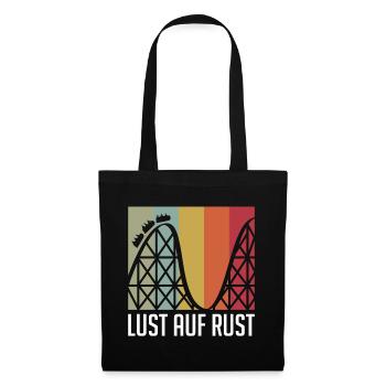 Lust auf Rust vintage retro Achterbahn Motiv - Stoffbeutel - Schwarz - Vorne