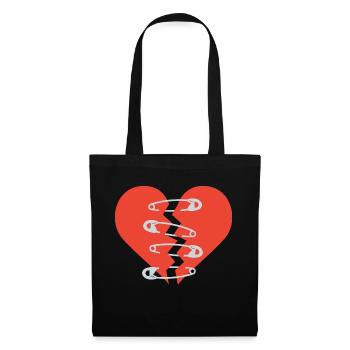 broken heart-repaired heart - Stoffbeutel - Schwarz - Vorne