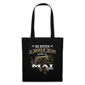 Die besten Angler werden im Mai geboren – Angeln - Stoffbeutel - Schwarz - Vorne