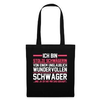 Stolze Schwägerin - Stoffbeutel - Schwarz - Vorne