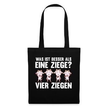 Ziegenliebhaber Ziege Ziegen - Stoffbeutel - Schwarz - Vorne