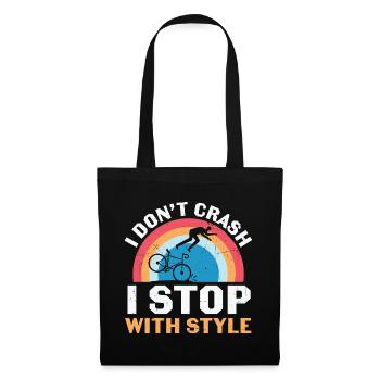 Drôle de cyclisme je ne m’écrase pas je m’arrête avec style - Sac en tissu - noir - Devant