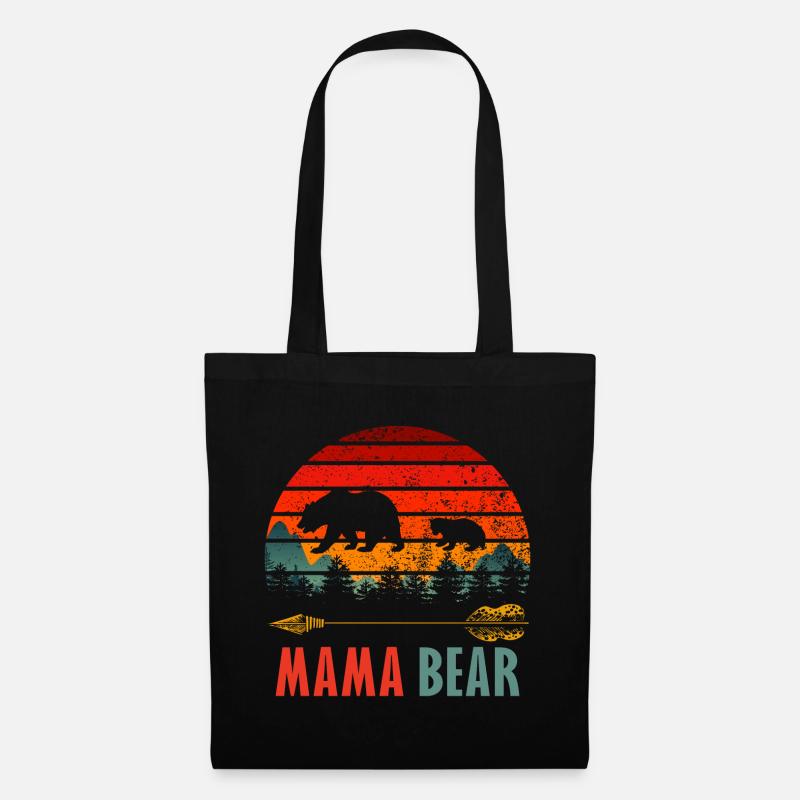 Mama Bär - Stoffbeutel - Schwarz