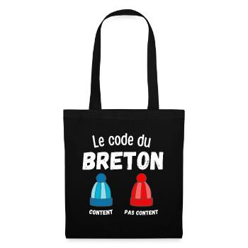 bretagne, bretagne humour, je suis Breton - Sac en tissu - noir - Devant