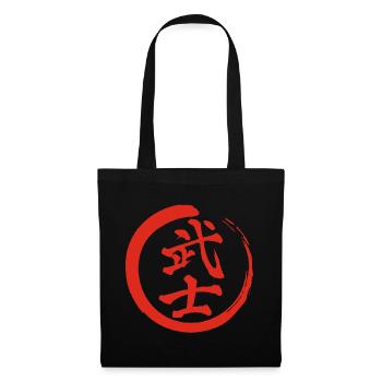 Kanji japonais rouge pour le mot guerrier - Sac en tissu - noir - Devant