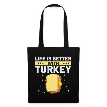 Food Love Sandwich Baguette Ketchup - Sac en tissu - noir - Devant