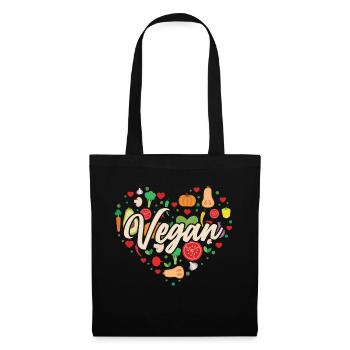 Vegetable Vegan Heart - Stoffbeutel - Schwarz - Vorne
