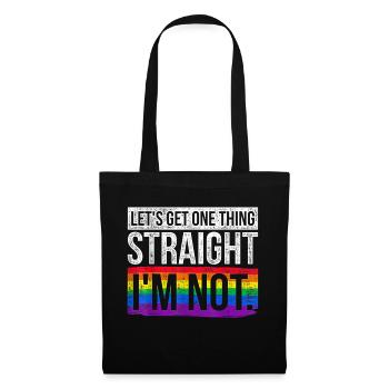 Straight Love Parade Pride Liebe Regenbogen CSD - Stoffbeutel - Schwarz - Vorne