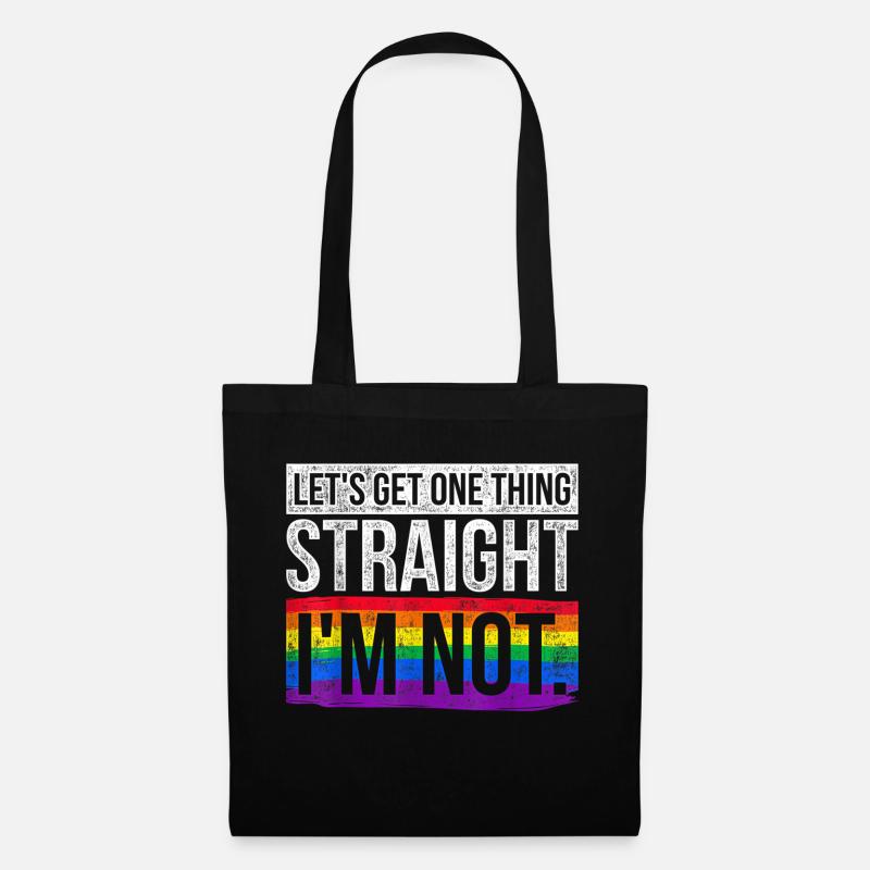 Straight Love Parade Pride Liebe Regenbogen CSD - Stoffbeutel - Schwarz