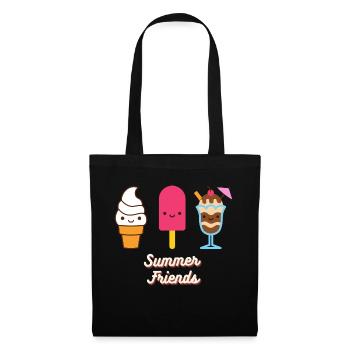 Print shirt, Sommer t-shirt, shirt - Stoffbeutel - Schwarz - Vorne