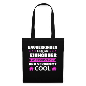 Bauherrin Bauherr Eigenheim Geschenk - Stoffbeutel - Schwarz - Vorne