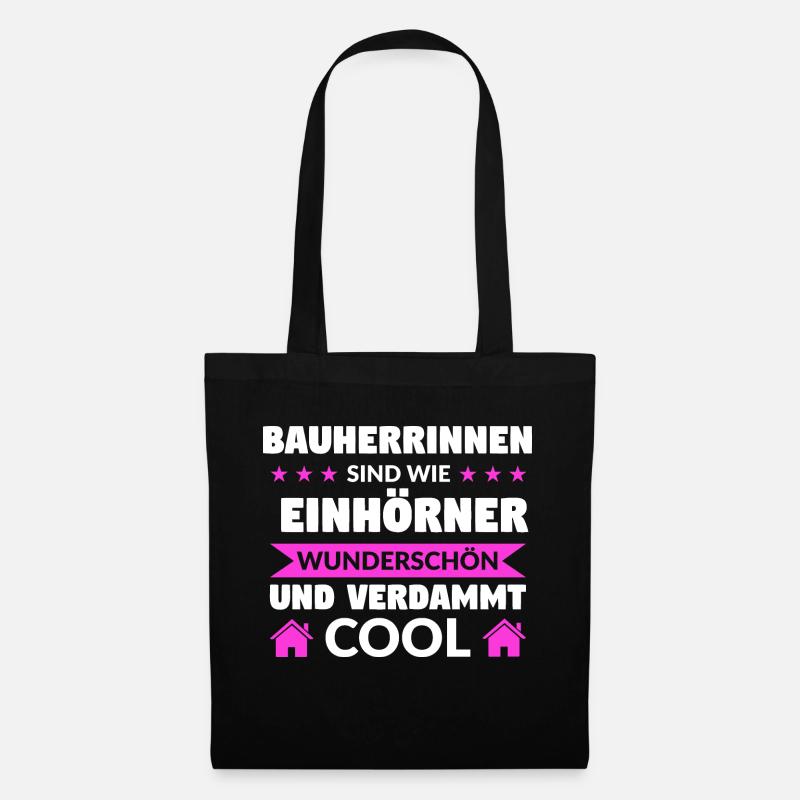 Bauherrin Bauherr Eigenheim Geschenk - Stoffbeutel - Schwarz