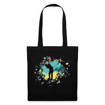 Joueur de golf Color Splash - Sac en tissu - noir - Devant