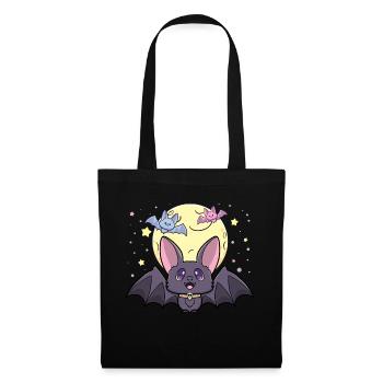 pastel goth effrayant kawaii chauves-souris mignonnes chauves-souris halloween - Sac en tissu - noir - Devant