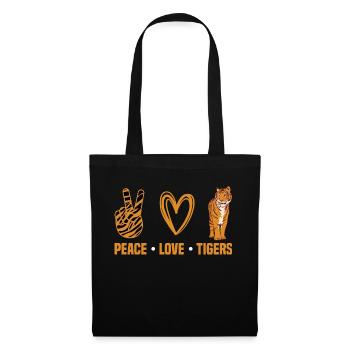 Peace Love Tigers - Stoffbeutel - Schwarz - Vorne