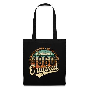 Septembre 1960 Vintage Anniversaire Rétro - Sac en tissu - noir - Devant