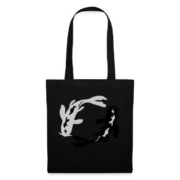 Nishikigoi Kreis Koi Design - Stoffbeutel - Schwarz - Vorne