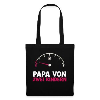 Tank leer Papa von 2 Kindern Vater Vatertag Kind - Stoffbeutel - Schwarz - Vorne