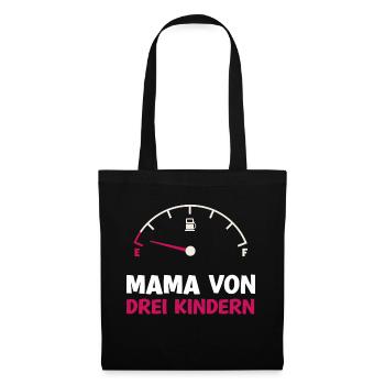 Tank leer Mama von 3 Kindern Mutter Muttertag Kind - Stoffbeutel - Schwarz - Vorne