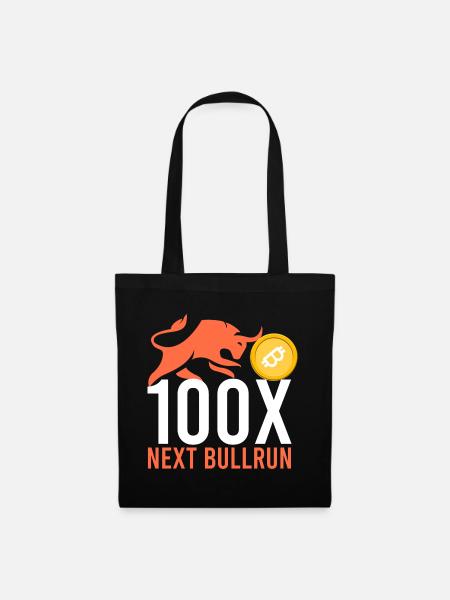 100x nächster Bullrun - Stoffbeutel - Schwarz