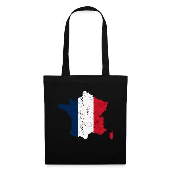 France Map Flag Vintage - Tote Bag - black - Front