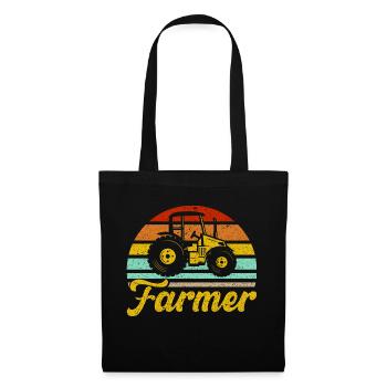 Landwirtschaft Traktor Viehzüchter Geschenk - Stoffbeutel - Schwarz - Vorne