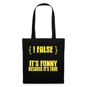 {! FAUX} C’est drôle parce que c’est vrai Administrateur de données - Sac en tissu - noir - Devant