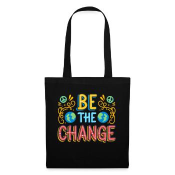 Be the change idee cadeau original - Sac en tissu - noir - Devant