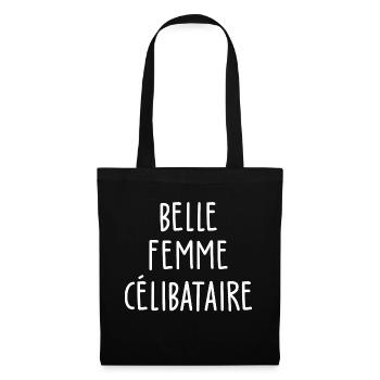 belle femme célibataire - Sac en tissu - noir - Devant