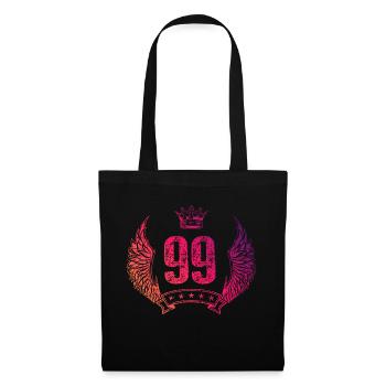99 Couronne numérique - Sac en tissu - noir - Devant