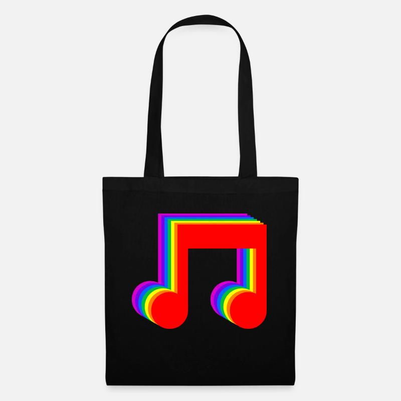 Musical Rainbow Notes - Tote Bag - black