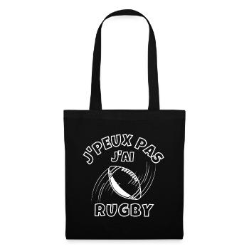 rugby, rugby sport, fan de rugby - Sac en tissu - noir - Devant