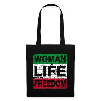 Femme Vie Liberté Iran Drapeau Lever avec la femme - Sac en tissu - noir - Devant