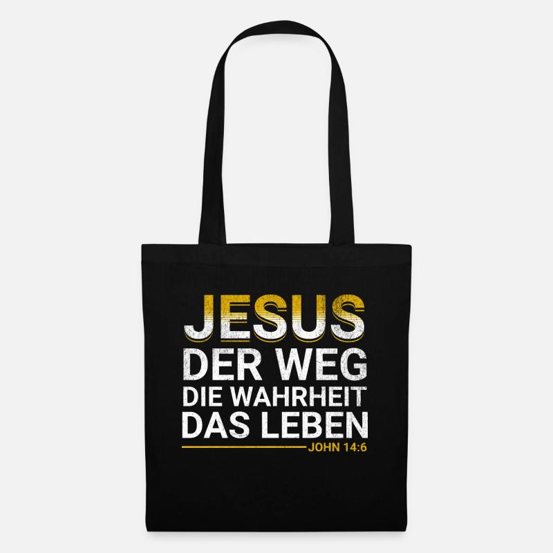 Bibel Vers Jesus der Weg die Wahrheit das Leben - Stoffbeutel - Schwarz