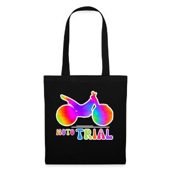 TRIAL Batik Retro - Trialbike Motorrad Sport - Stoffbeutel - Schwarz - Vorne