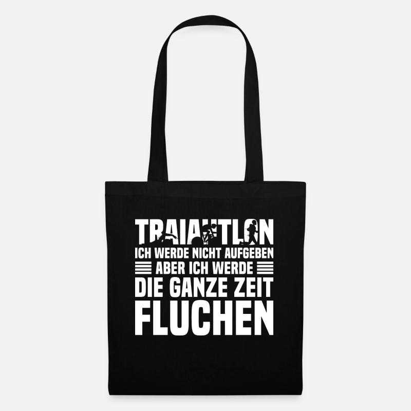 Triathlon Triathlet Ich werde nicht aufgeben - Stoffbeutel - Schwarz