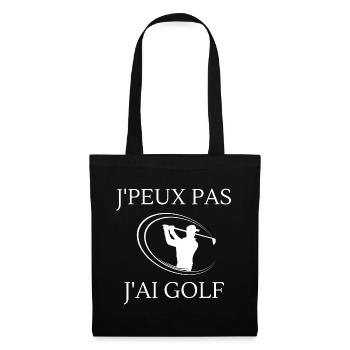 golf, fan de golf, golfeur - Sac en tissu - noir - Devant