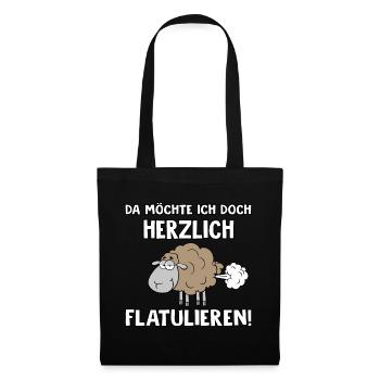 Herzlich flatulieren - Stoffbeutel - Schwarz - Vorne