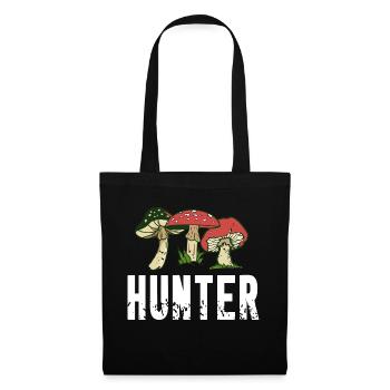 HUNTER Awesome Retro Mushroom Hunting T-Shirt - Tote Bag - black - Front