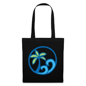 Vagues et palmier - Sac en tissu - noir - Devant