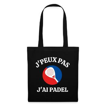 padel, fan de padel, joeur de padel - Sac en tissu - noir - Devant