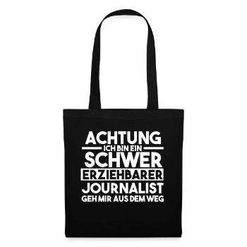 Reporter Journalistik Journalist - Stoffbeutel - Schwarz - Vorne